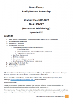 Cover of OM-FVP Strategic Plan 2020-2023